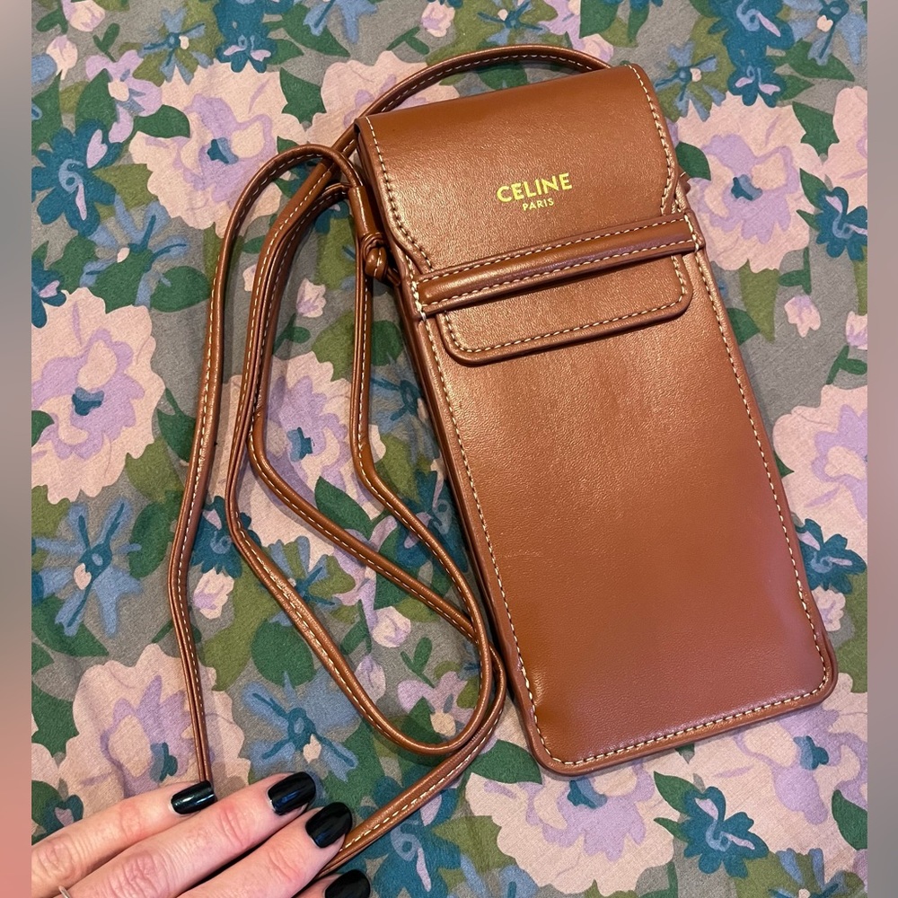 Celine Paris Leather Pouch Sunglasses Phone Cross Body
